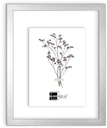 Bildershop-24 Doppelglas - Doppelverglasung Rahmen Doppelglasrahmen Bilderrahmen Monza Alu geschliffen (Dekor) mit Acrylglas 18x24 cm wählbare Größen