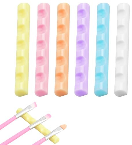 Dokeno 6 Stück Nagelpinsel Organizer Nagel Pinselhalter Nagelkunst Pinsel Stifte Ständer Nail Art Pinselhalter Pinselständer für Nagel Nail Art Pen Rack für Beauty Werkzeug Aufbewahrung