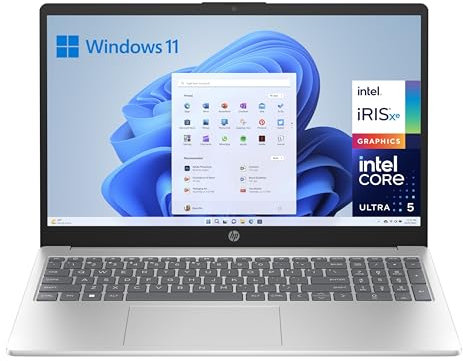 HP 15-fd1004ns- Ordenador portátil de 15.6 Full HD (Intel Ultra 5-125H, 16GB RAM, 512GB SSD, Intel Iris Xe Graphics, Windows 11) Silver - Teclado QWERTY Español