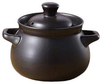 INFYDAY Chinese Ceramic Cooking Pot Earthen Pot Chinese Casserole Pot Stew Pot Chinese Earthenware Cooking Pot with Lid, Ceramic Stock Pot Soup,001,5L (1 5.5L)