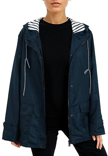 Manteau Pluie Imperméable Femme Couleur Unie Rayé Légère Pliable Kway, Coupe Vent Femme Imperméable Ciré Avec Poches Et Doublure Zippée, Veste De Pluie Vêtements Extérieur Blazer, Coupe Grande Taille
