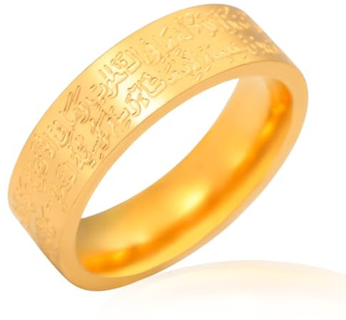 VASSAGO Edelstahl Ringe für Männer Frauen Trendy Muslim Allah Ring Islam Arabisch Shahada Ring Schmuck Geschenke