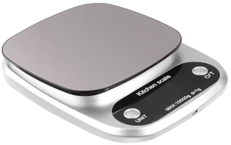 Digitale Küchenwaage 10kg/1g aus Edelstahl, Silber, Wiederaufladbar