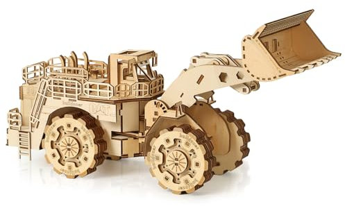 Hallisun Puzzle 3D in legno per adulti, Kit modello carrello elevatore meccanico in legno, Costruzione carrello elevatore fai da te in legno, Regali di compleanno di Natale fai da te, 312 pezzi