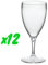 12 verres à vin, polycarbonate, 230 ml, Ø 7,4cm, H 16,8cm, Larg 7,4cm. Réutilisable