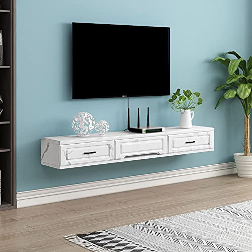 Mueble de TV Colgante, decodificador, enrutador, Mueble de TV Flotante de Madera con cajones, Consola Multimedia de TV para Sala de Estar, dormitorio/a/150 cm
