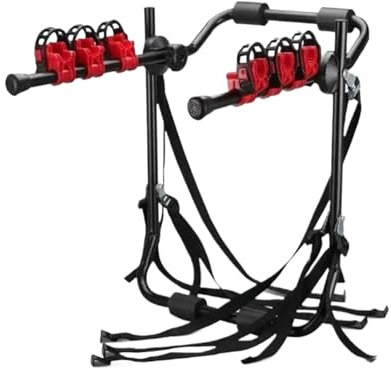 Autos Dachträger 3-Fahrrad-Stabiler Arm-Kofferraum-Montage-Fahrradträger-Schrägheck-Heckhalter Für Auto-SUV Und Auto-/Dachträger Gepäckablage Querträger(B)