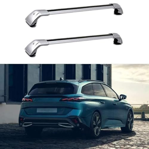 YIANKWY Dachgepäckträger Dachträger für Peugeot 308 SW 5 Dr 2021 2022 2023 -Aluminium (2 Stücke) Integrierte Dachreling Tragkraft 75 Kg Vormontiert Inklusive Schloss,O