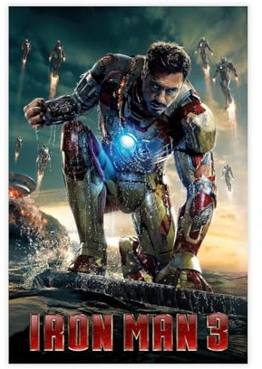 saedba Iron Man 3 Canvas Poster Bedroom Decor Landscape Office Room Decor Gift 16x24inch(40x60cm)