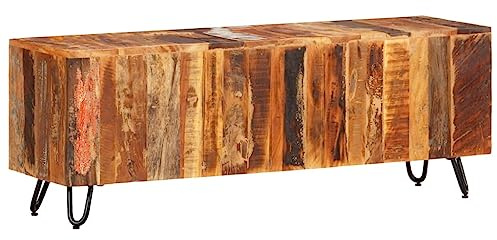 ROMHZKS TV-Schrank tv kommode lowboard kommode Fernseher Tisch 110x30x40 cm Altholz Massiv