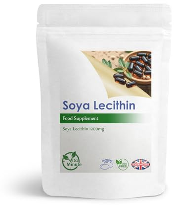 Lecithin 1200mg Softgel Capsules | SOYA Lecithin for Brain, Liver and Heart Health Support (Pack of 90)