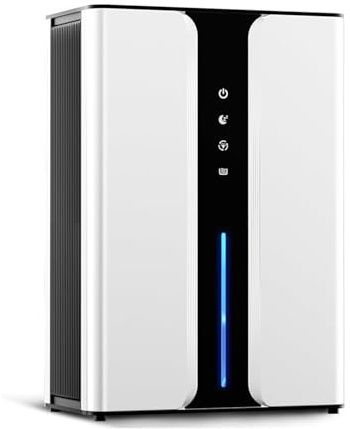 ELbe Inno Portable Mobile Mini-Entfeuchter (5-10m² Abdeckung) - Ruhiger Innenluftentfeuchter für Schlafzimmer/Bad/Keller/Wohnmobil/Schrank, mit Ablaufschlauch & wiederverwendbarem Luftfilter