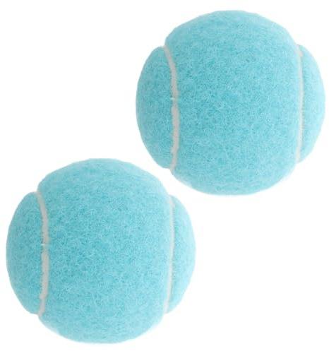 HONITANO Tennisbälle 2 Stück Hochelastisch Hellblau Ausdauertraining Tennis Übungsbälle Für Anfänger Und Jugend Training Drinnen Und Draußen