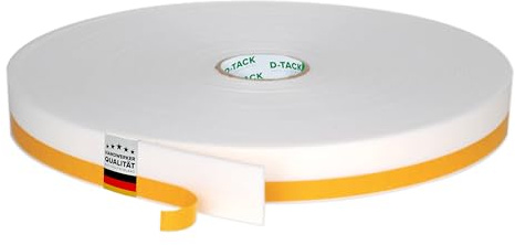 D-Tack Dehnfugenband 3 mm x 35 mm x 25 m | Selbstklebendes Dicht- & Dämmband mit 12 mm Klebekante | Für Fugen-, Wand- & Deckenanschlüsse | Innen & Außen | Made in Germany