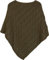styleBREAKER Strick Poncho mit Zopfmuster, Rundhals Strickponcho, Grobstrick, Damen 08010040, Farbe:Oliv