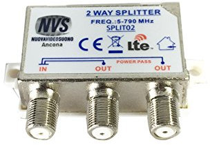 NVS Splitter partitore separatore di segnale TV DVB 2 uscite