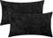 CaliTime Gemütliche Nackenrolle-Kissenbezüge für Couch, Sofa, Heimdekoration, einfarbig, weicher Chenille, 30 x 50 cm, Schwarz, 2 Stück