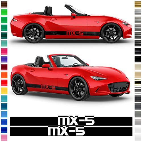 Auto-Dress® Aufkleber Set/Dekor passend für Mazda MX-5 in Wunschfarbe (Schwarz Matt)