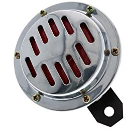 Motorrad Hupe Chrom mit rotem Kern, 6 Volt, 100 mm