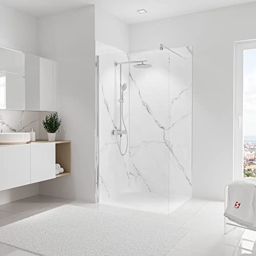 Schulte DecoDesign Set für Ecke, 2x Wandverkleidung, Motiv: Softtouch Stein Marmor-Bianco, Größe: 210 x 100 cm, Fliesenersatz, D1901021-2-F 883