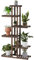 Yaheetech Soporte para Plantas de Madera Maciza Abeto Estantería para Plantas Soporte Macetas de 6 Niveles para Balcón Terraza Patio Interior Exterior Altura 140 cm