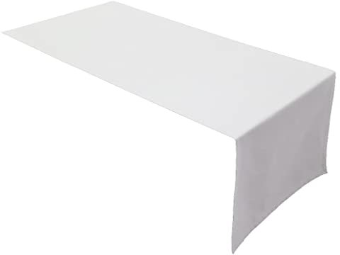 Lemos Home Hochwertiger Tischläufer Tischwäsche aus 100% Baumwolle Kollektion Konzept, Farbe & Größe wählbar (Tischläufer - 30x100cm, Weiß)