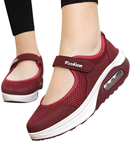 Freizeitschuhe Damen Schuhe Turnschuhe, mit Atmungsaktiv Mesh Höhe Erhöhende Schuche Luftpolster Laufschuhe Lässige Tragbar Casual Running Sportschuhe Outdoor Sneaker Fitnessschuhe