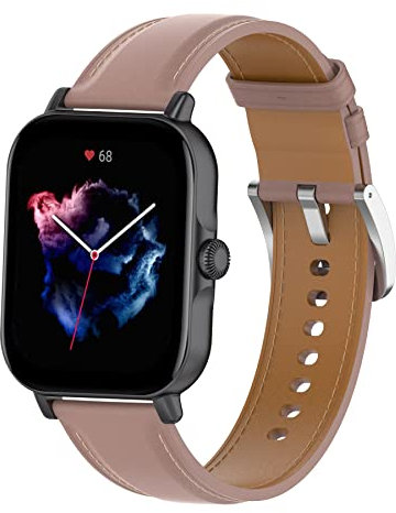 MIJOBS Lederband Kompatibel mit Amazfit GTS4/GTS3/GTS2/GTS 2e/GTS 2 Mini, Armband für Amazfit Bip 3/3 Pro/Bip U/Bip U Pro/Bip S/Bip S Lite, 20mm Uhrenzubehör