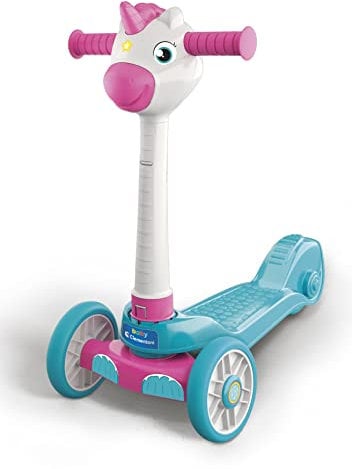 Clementoni - 17749 - Baby Unicorn Push Scooter, Scooter Mädchen 2 Jahre mit 3 Rädern, Spiel für drinnen und draußen, Made in Italy, Einheitsgröße