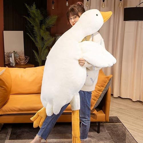 50-160 cm Riesige Gans Plüschtiere Große Ente Puppe Weiches Kuscheltier Schlafkissen Kissen für Kinder und Mädchen (90CM)
