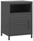 vidaXL Nachttisch 1 offenes Regal 1 Tür Modern Nachtschrank Nachtkonsole Nachtkommode Schlafzimmer Schrank Kommode Anthrazit 35x35x51cm Stahl