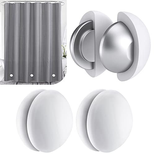 ROLIZOE Pesi per Tenda da Doccia, in Silicone Resistente, non Arrugginiscono o Cadono, Impediscono che la Tenda da Doccia Soffia All'aperto (3 paia (6 pezzi), bianco)