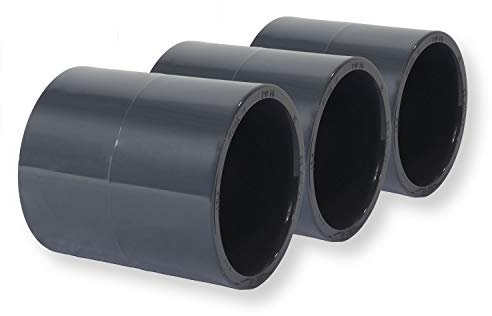 PVC Fitting Klebemuffe Ø 50mm PVC-U Muffe Rohrverbinder Rohr Schlauch Klebefitting zum verkleben, Qualität aus Europa, Menge: 3 Stück