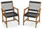 COSTWAY Chaises de Jardin Extérieur Lot de 2 en Bois d’Acacia, Chaise de Salle à Manger en Corde avec Accoudoirs, Fauteuil Jardin Extérieur Intérieur pour Terrasse Patio Cour Cuisine, Charge 160 KG