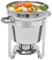 SanBouSi Edelstahl Chafing Dish Runde Wärmebehälter Buffet Edelstahl Speisenbehälter Suppe-Chafer-Set Wärmende Töpfe Speisewärmer 7L