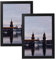 LYYYYX Lot de 2 cadres photo A5, 15 x 21 cm, Bois-MDF noirs, collage, décoration murale, poster, Acrylglas, pour photos, puzzles