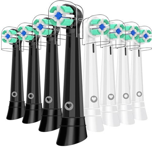 SPATEECO Aufsteckbürsten Kompatibel mit Oral B iO 3/4/5/6/7/8/9/10, Aufsteckzahnbürsten Kompatibel mit Oral b iO Elektrischen Zahnbürstea, 8er IO Zahnbürste Aufsätze(Schwarz&Weiß)