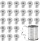Frcctre 24 Pack Balloon Weights, Metallic Silver Anchors Balloon Holder Foil Weights with 1 Roll Colorful Ribbon for Balloons Table Centerpiece Birthday Party Wedding Anniversary