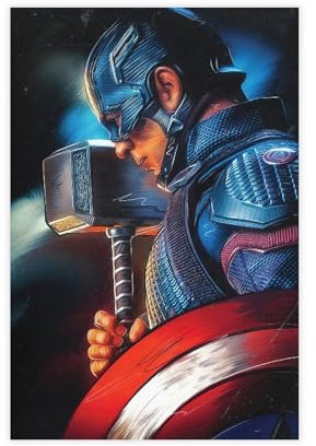 Mnyuein America Captain Movie Poster Leinwand Poster Schlafzimmer Dekoration Landschaft Büro Raumdekoration Geschenk Unframe: 12x18inch(30x45cm)