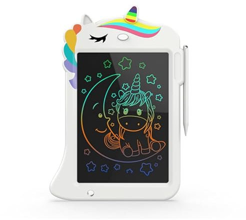 Topfree Tablette d'écriture LCD jouet Licorne pour enfants, 8.8 pouces Doodle Board tablette à dessin avec fonction de verrouillage jouet d'apprentissage éducatif cadeaux 2+ Ans Cadeau Fille Garcon