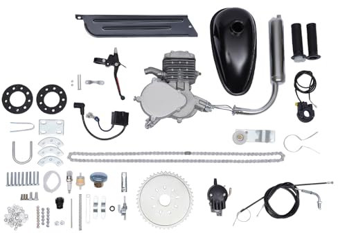 Charocean 80ccm Fahrrad Motor Kit 2 Takt Benzinmotor für Fahrrad mit CDI Zündung, Fahrradmotor Benzin Motor für 26/28 Zoll Fahrräder, 40 km/h, 2L Tank, Luftkühlung