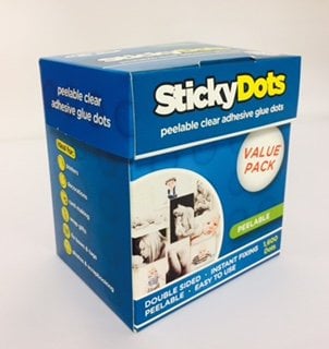 U-Glue Sticky Dots Peelable Adhesive Value Pack of 1600 x 10mm