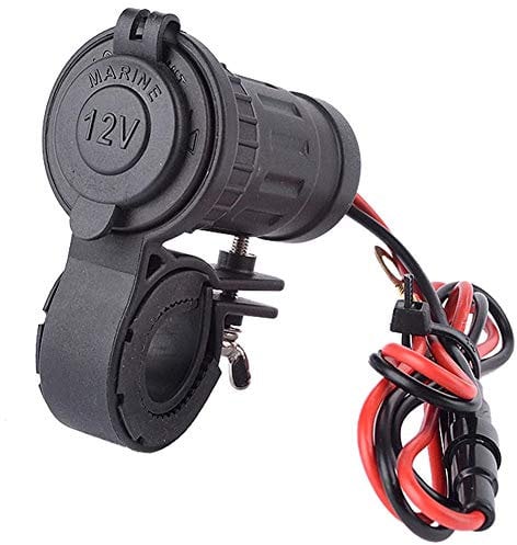 MMOBIEL Conector Impermeable para Encendedor eléctrico para Motocicleta. 12V-24V con Mango 22-30mm. Incl Cableado 60cm