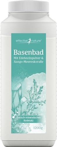 effective nature Basenbad - 1200 g - mit Sango-Meereskoralle - Für geschmeidige Haut - Regenerierend nach dem Sport - Unterstützt Ihre Basenkur (Fussbad, Vollbad oder Wickel) - Ohne Zusätze
