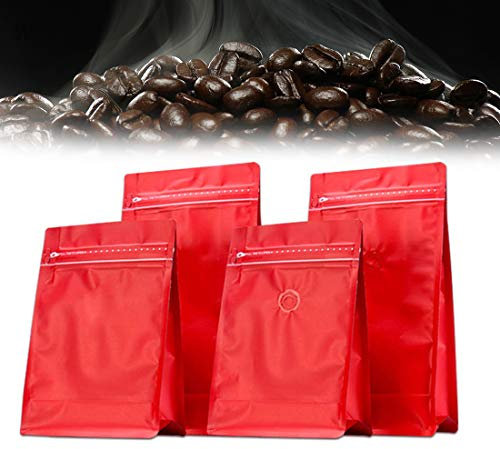 16 OZ Coffee Bags with Degassing Valve and Ziplock Stand-up Storage Bags Pouches Airtight Coffee Bean Bags 50 Packs for Commercial Use
