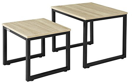 SoBuy 2er Set Couchtisch Beistelltisch 2-teilig Satztisch Sofatisch Kaffeetisch Tisch-Set FBT42-N