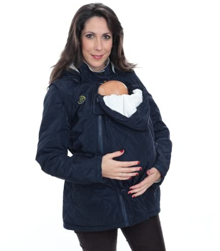 Amarsupiel | Manteau Portage et Grossesse Multifonctionnel 5 en 1 | Manteau de Portage Femme Bébé avec Capuche et Fermeture Éclair | Certifié OEKOTEX | Fabriqué dans l'UE