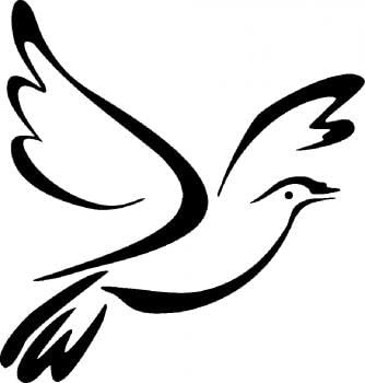 Aufkleber Applikation - Taube - AP1415 - versch. Farben und Größen wählbar Farbe schwarz, Größe 30cm