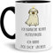 Hunde-Tasse mit Spruch Ich brauche keinen Mittelfinger, Ich kann FICK DICH lächeln/Hund/Tier/Mops/Pug/Cup/Mug/Innen & Henkel Schwarz