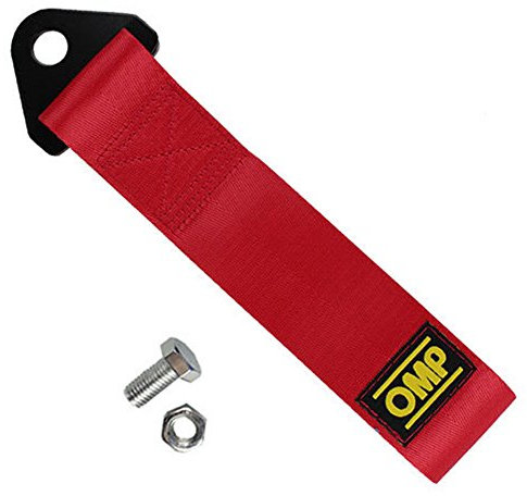 6SHINE 8-12 mm Racing Auto Anhänger Seil Sport Abschleppband Set Hohe Widerstand Haken rot für Fahrzeug vorne hinten Stoßfänger (rot)
